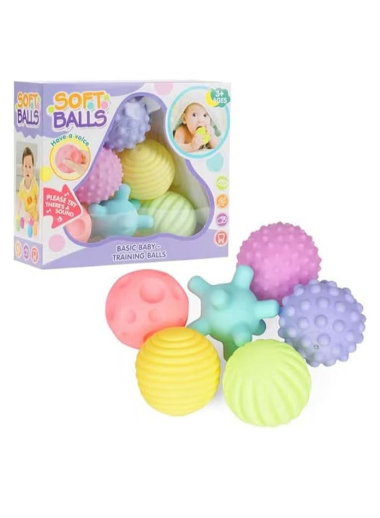 Pat Pat Balls for Kids, Squeeze Ball Toys for 18+ Months Toddlers 1-3 Years Old, Bath Toy, Squeaky Ball Toy, Baby Sensory Toy for Kids, Baby Sensory Ball, Soft Vinyl Ball Toy with Gift Box (6 Pack) - Image 1